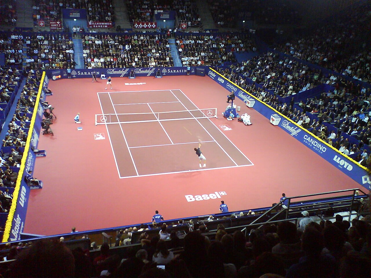 Roger Federer playing at Davidoff Indoors Basel, Switzerland